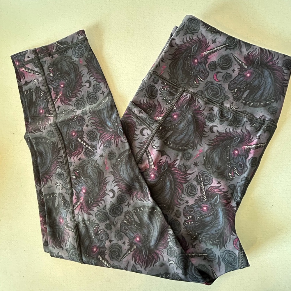 Constantly Varied Gear Unicorn Leggings - Gray and Pink